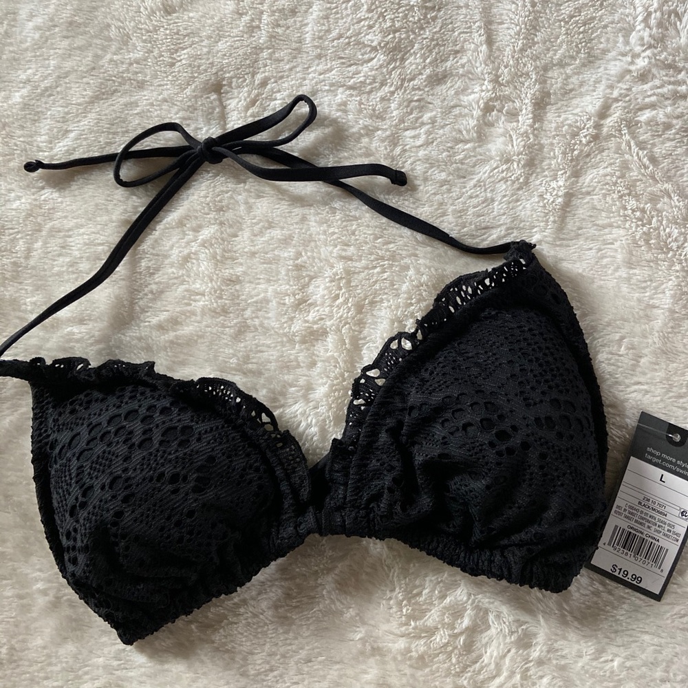 NWT Black Lace Bikini Top